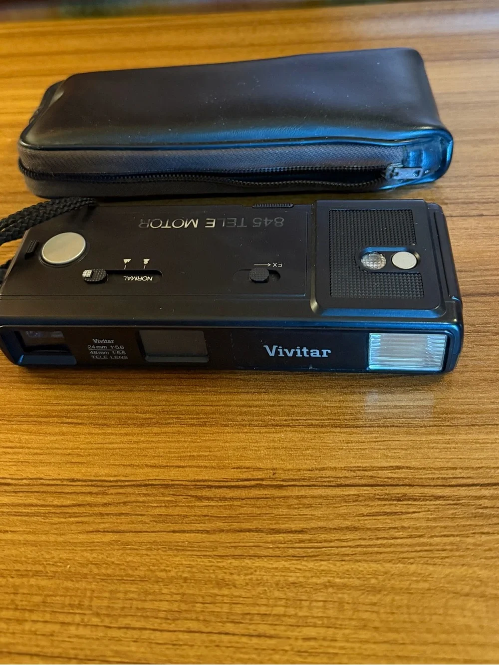 Vintage Vivitar 845 Tele Motor 110 Pocket Film Camera with Case-WORKS!